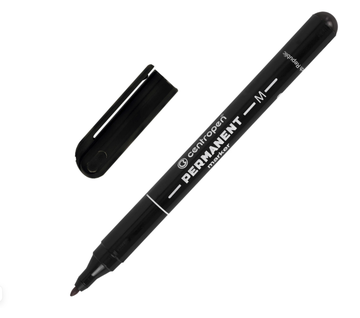 Маркер перманентный CENTROPEN 2846, ЧЕРНЫЙ, тонкий наконечник, 1 мм, ш/к 12309