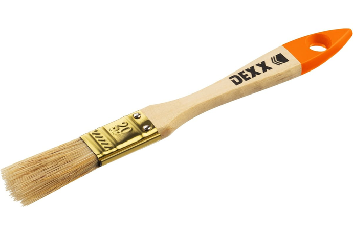 Кисть плоская 20 мм всетлая нетур. щетина DEXX Практик
