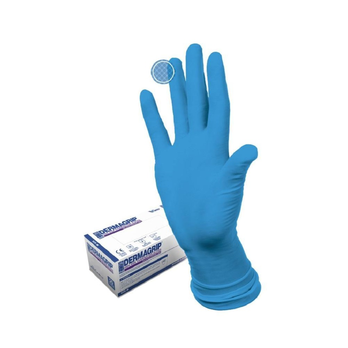 Перчатки DERMAGRIP HIGH RISK с удл манжетой латексн.нестер. неопудр, 25 пар (9 XL) (ЧЗ)