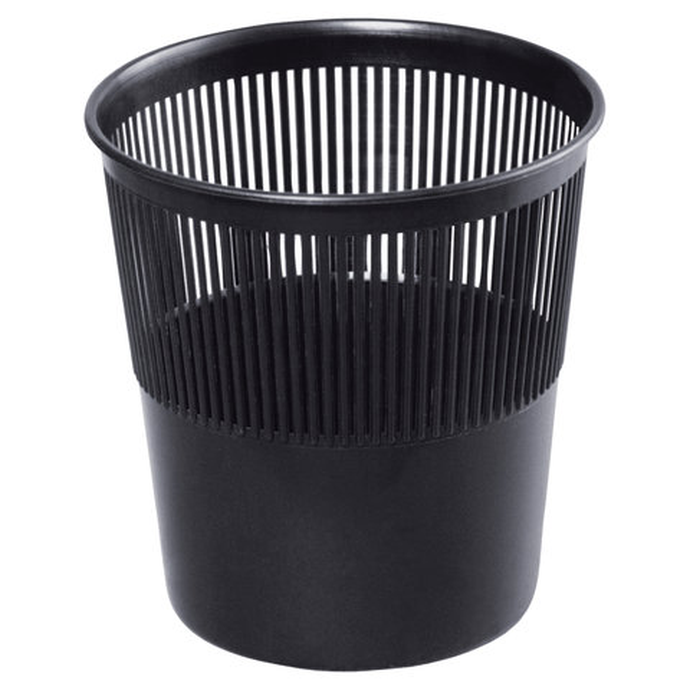 Корзина для бумаг BRAUBERG сетчатая, 9 л, черная 237001