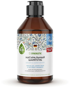 SYNERGETIC Натур.бессульф ШАМПУНЬ Обьем и укрепл.волос.250мл *6*12*
