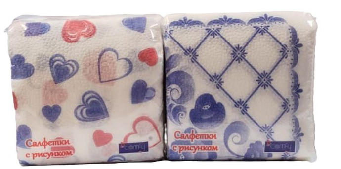 Салфетка Comfy с рисунком,70 л./ 40 вл.