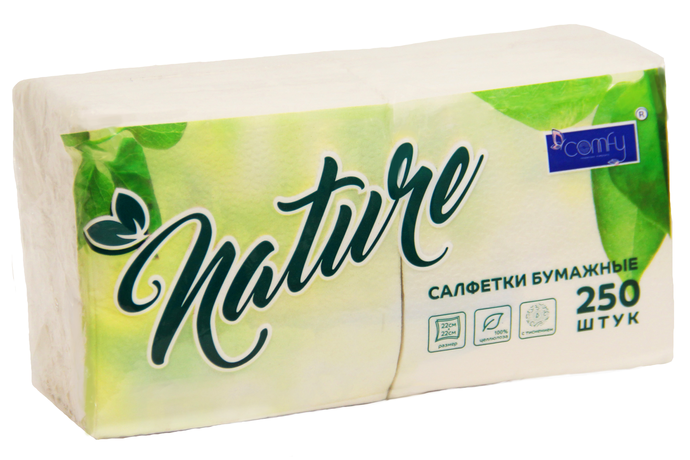 Салфетка Comfy Nature белая 250 л./вл.20