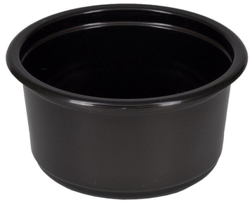 Контейнер круглый 350 мл д-115 мм, без крышки, черный ПП (крышка 9709)*500