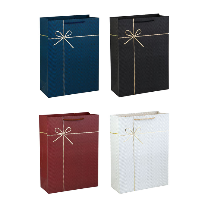 Пакет подарочный, высококачественная бумага, 30х12х40см, 4 цвета