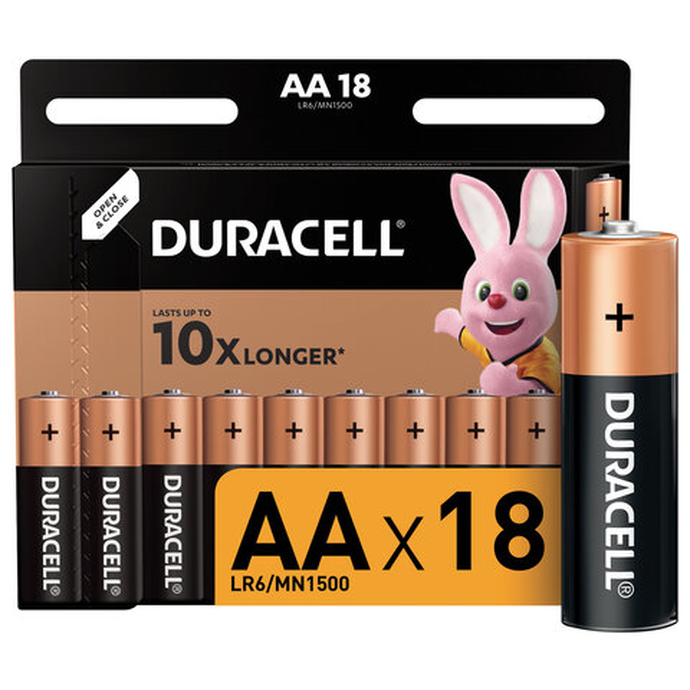 Батарейки 18 шт DURACELL Basic, АА (LR06, 15А) алкалин.пальчиковые,блистер