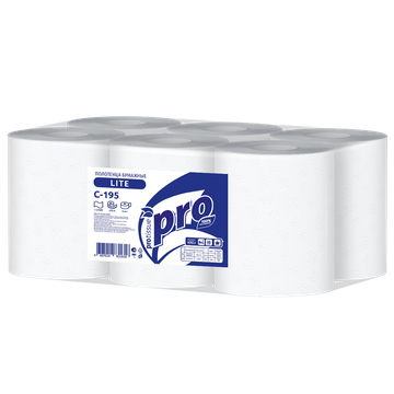 Полотенца бумажные рулонные с центр.вытяжкой "Protissue" 1 слой 275м/ 6 вл С195