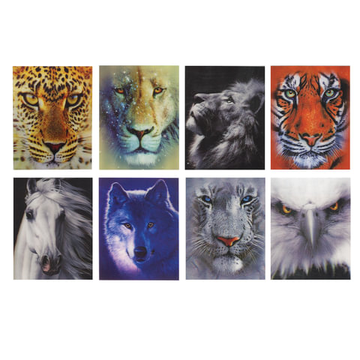 Блокнот МФ (64*82мм) А7, 40л, склейка, пластик, 3Д, без линовки, Животные Brauberg