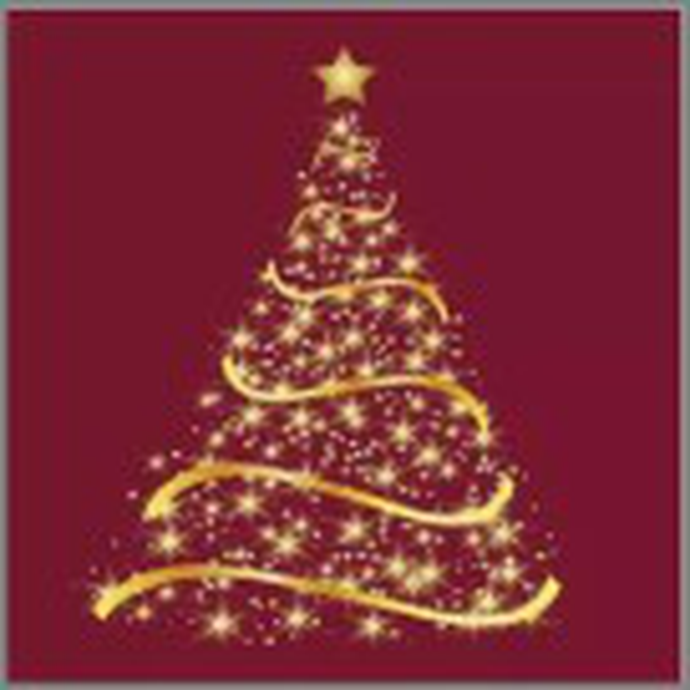 Салфетки 20л, Bouquet Home Collection Classic, 3хсл., "Волшебная ель на бордовом"/12