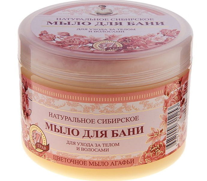 Травы и сборы Агафьи / Мыло д/бани  Цветочное 500 мл 3*6