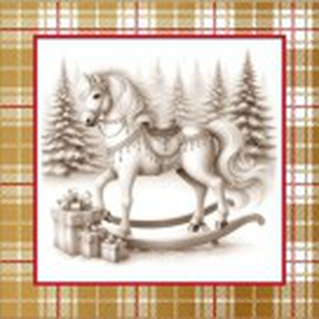 Салфетки бумажные декоративные 33*33, 3сл, 20л Bouquet "Скатерть с лошадью на золоте"/12