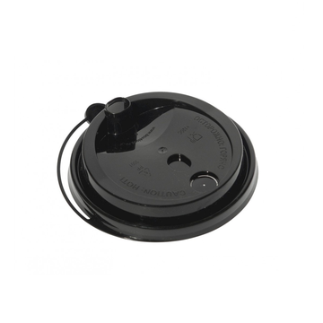 Крышка для стакана Д-90 мм черная с клапаном/ 50