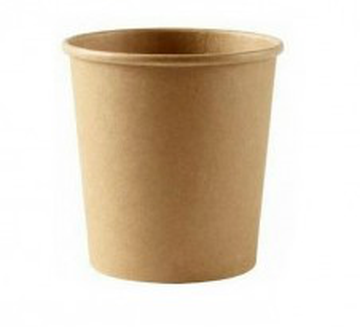 Контейнер бумажный для супа 450 мл Д=98 мм Крафт (крышка 11597) вл. 30 и 45 шт