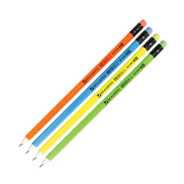 Карандаш чернографитный BRAUBERG, 1 шт, трехгранный с резинкой