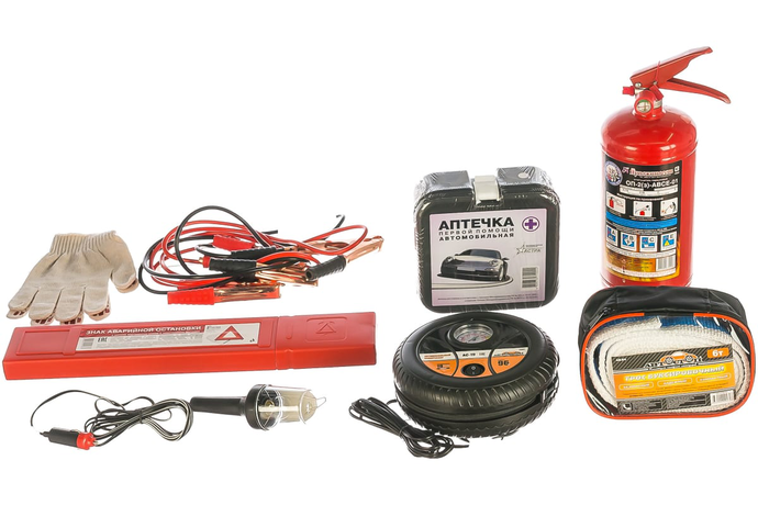 Набор автомобилиста Автостоп Н-2 (огнет. 2л, знак ав.остан,трос 6т,аптечка)