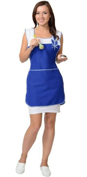 Фартук-сарафан маленький размер (габардин) цв.василек