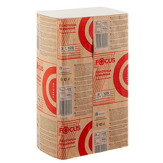 Бумажные полотенца Focus Premium Z_Сложения 3 слоя  NEW/21,5*24см/ (12шт) 5080197
