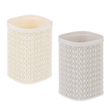 VETTA Стакан для ванной комнаты "Роттанг", пластик, 7,5х7,8х11 см, 2 цвета