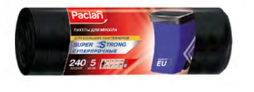 PACLAN SUPER STRONG МЕШКИ ДЛЯ МУСОРА 240Л, 5ШТ.