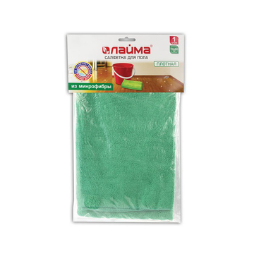 Тряпка для мытья пола из микрофибры, СУПЕР ПЛОТНАЯ, 70х80см, зеленая, LAIMA