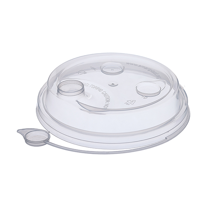 Крышка с питейником глянцевая (диаметр 90 мм) (1000шт/кор)(50шт/уп) (цвет прозрачный)