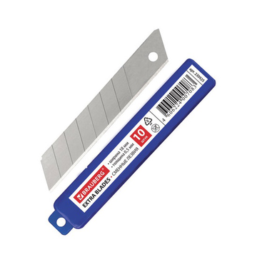 Лезвия для ножей 18 мм, Компл-т 10 шт, толщина 0,5 мм, в пластиковом пенале