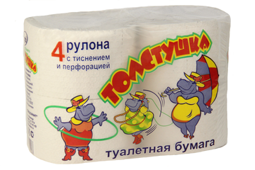 Туалетная бумага "Толстушка" 2-сл. 4 рул./вл.9