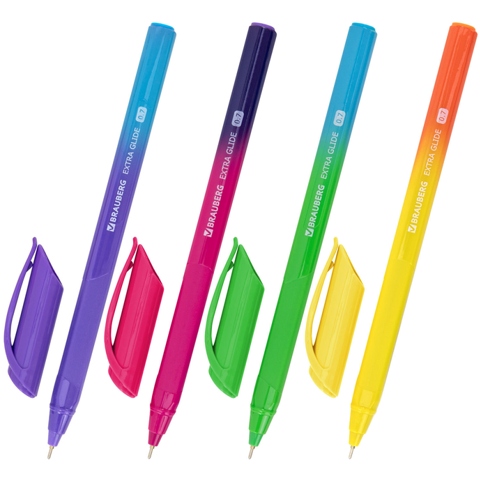 Ручка шариковая масляная BRAUBERG "Extra Glide DZ", СИНЯЯ 0,7 мм, линия 0,5 мм, 144263