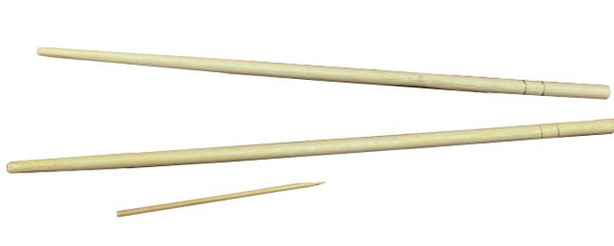 Палочки для еды круглые 22,5см разделён с зубочисткой 100шт\уп*30