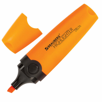 Текстовыделитель  BRAUBERG  DELTA, ОРАНЖЕВЫЙ