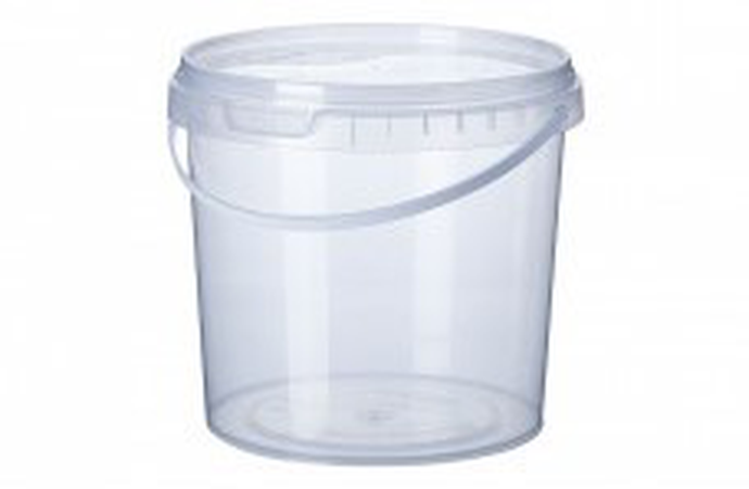 Ведро 5 л. прозрачн. с белой ручкой d - 230, h-162 МУ (крышка 24-8963)