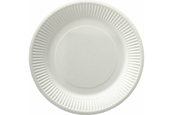 Тарелка картонная D-230мм Премиум белая, ламинированная, круглая 100шт/1000