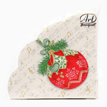 Салфетки бумажные декоративные Ф32см, 3 слоя, 12л Art Bouquet Rondo "Музыкальный шар"/15