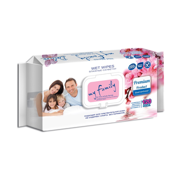 Влажные салфетки  Deluxe My family с Вит.E 120л./вл.16 с клапаном