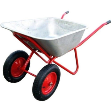 Тачка строительная, усиленная, двухколесная, 180 кг, объем 110л