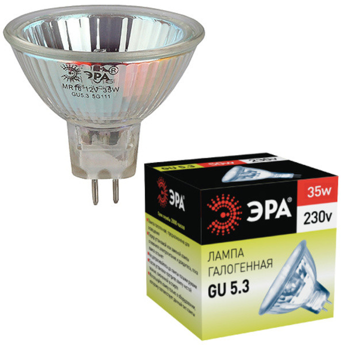 Лампа галогеновая 35W G5.3 ЭРА