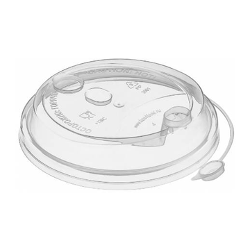 Крышка д/стакана с заглушкой Д=80мм, прозрачная