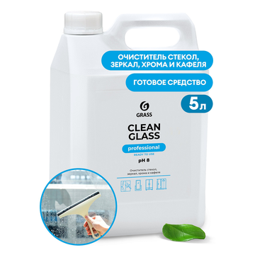 АКЦИЯ Универсальное средство д/стекол и зеркал GRASS "Clean Glass Professional" 5кг/вл.4, 125572