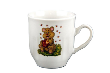 Кружка керамическая бутон "Медвежонок с медом"  210 мл