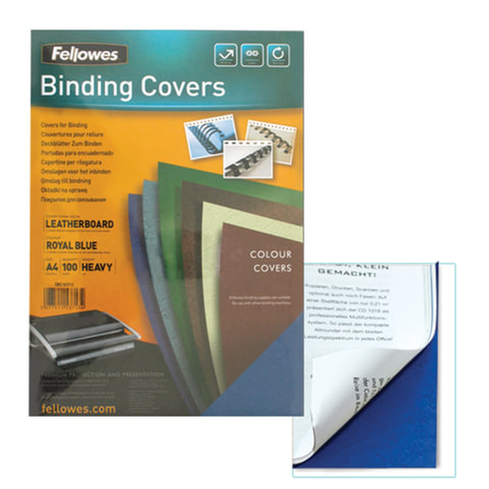 Обложки картонные д/переплёта А4, к-кт 100 шт, тисн.под кожу, 250г/м2,синие