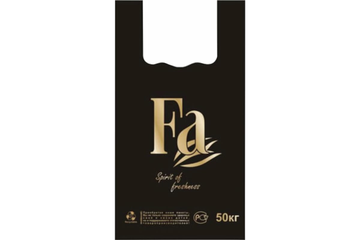 Пакет майка  Fa ПНД (30+14*55) 20мкм, черный/100 шт