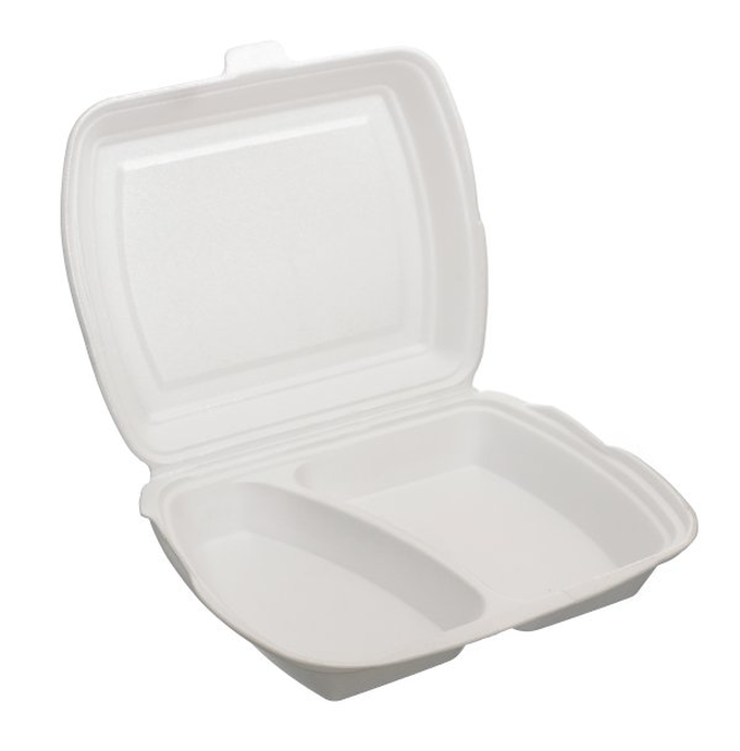 Ланч-бокс ВПС 2-секции белый, в полиэтилене