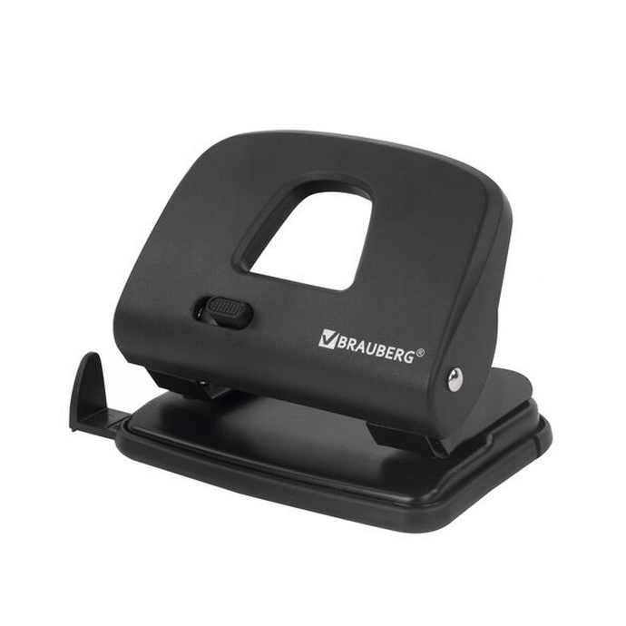 Дырокол BRAUBERG "SX-20", до 20 листов, черный