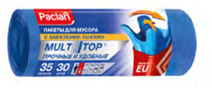 PACLAN MULTITOP МЕШКИ МУСОРНЫЕ 35Л, 30ШТ.