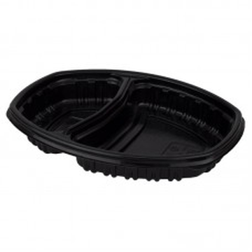 Контейнер СпК-257-2 ЛАНЧ-БОКС 2х-секц. ДНО черн.стирол 10/70